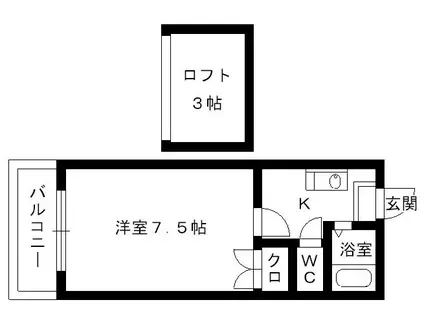 ラフォーレ坂本(1K/1階)の間取り写真
