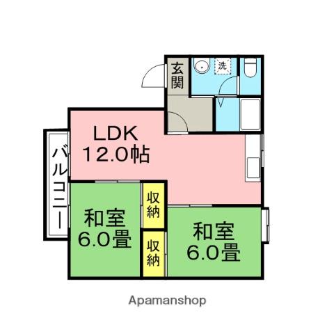 セジュールフォーレA・B棟(2LDK/1階)の間取り写真