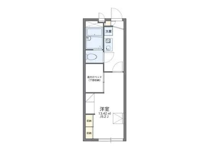 レオパレスJYURAKUⅢ(1K/2階)の間取り写真