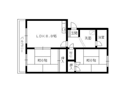 エステートYM(2LDK/3階)の間取り写真