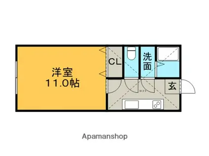 ユノソハイツA(1K/2階)の間取り写真