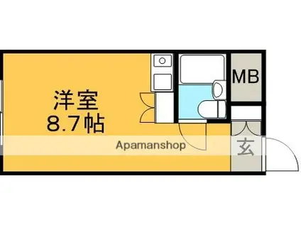 豊国スカイマンション国分(ワンルーム/4階)の間取り写真