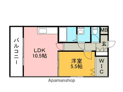 モントーレヒルズ東櫛原(1LDK/1階)の間取り写真