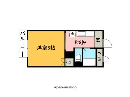 グランベール櫛原(1K/2階)の間取り写真