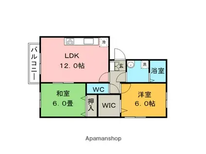 ソールズベリー御井(2LDK/2階)の間取り写真