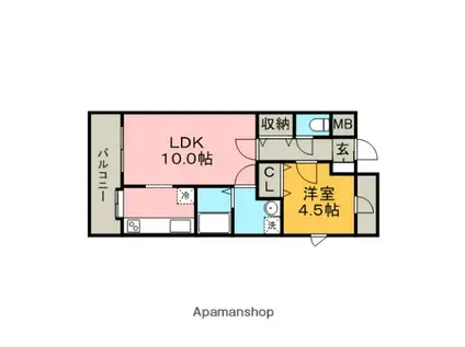 エクセレント東町(1LDK/5階)の間取り写真