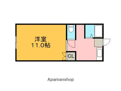 穴井アパート(1DK/2階)の間取り写真