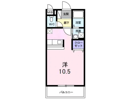 インター久留米SUR(ワンルーム/1階)の間取り写真
