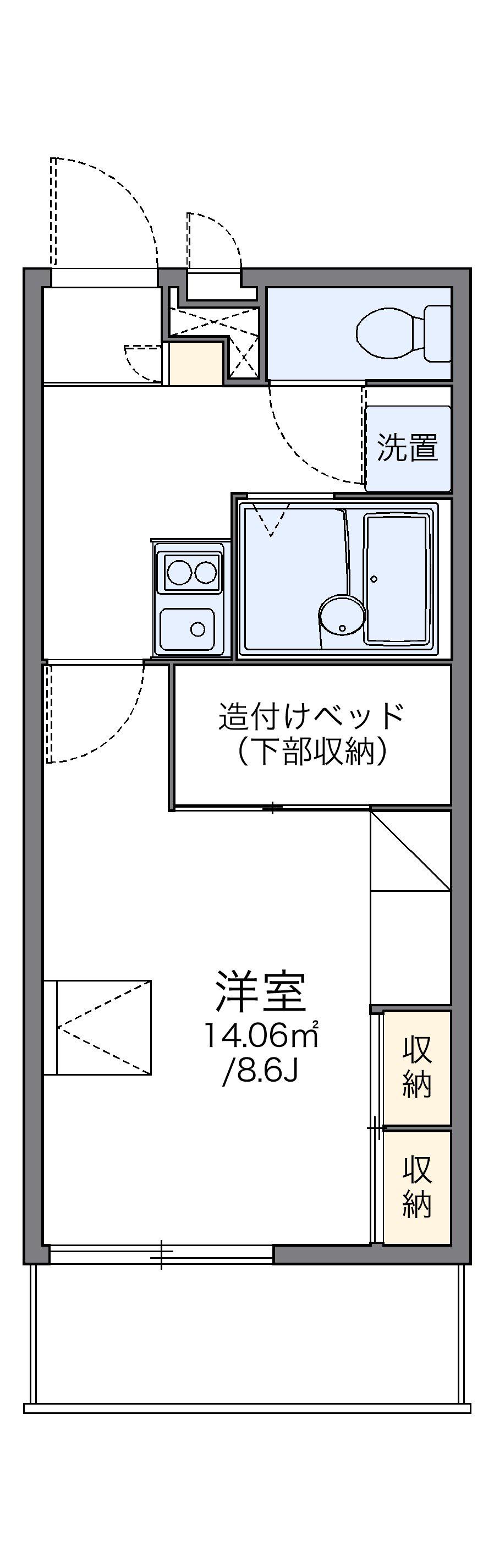 レオパレス福丸Ⅱ(1K/1階)の間取り写真