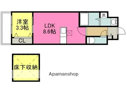 RIZ GRANDE花畑駅前(1LDK/2階)の間取り写真