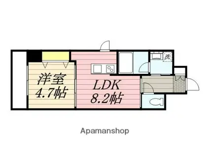 グランドシャルドン(1LDK/6階)の間取り写真