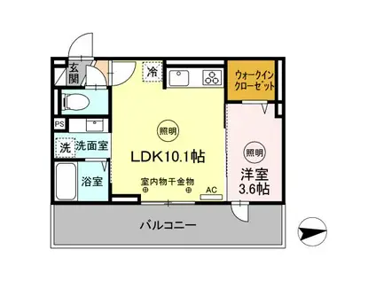 D-ROOM FIRST 大善寺駅前(1LDK/2階)の間取り写真