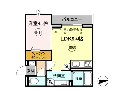 D-ROOM FIRST 大善寺駅前(1LDK/3階)の間取り写真