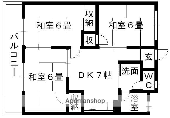 高木第2ビル(3DK/2階)の間取り写真