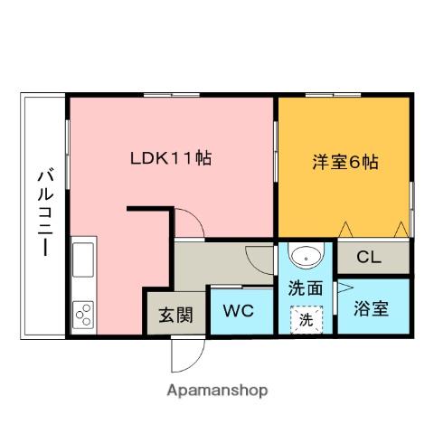 コンフォール・メゾン弐番館(1LDK/3階)の間取り写真