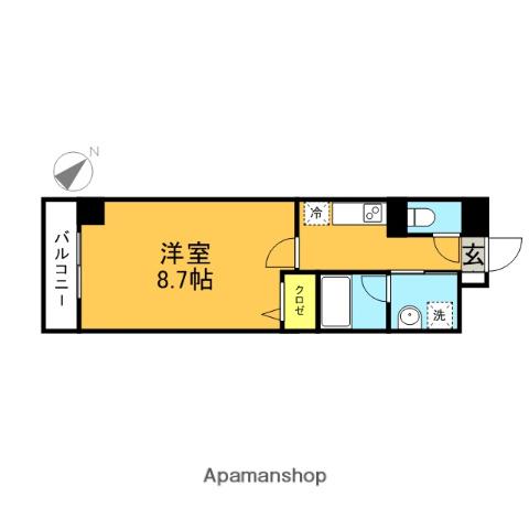 ウィリング(1K/6階)の間取り写真