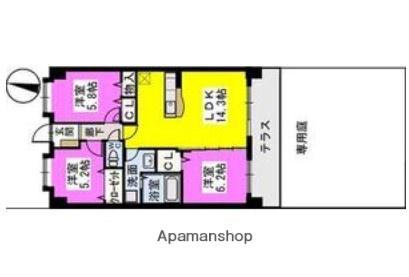 ウエストキーファーⅡ(3LDK/1階)の間取り写真