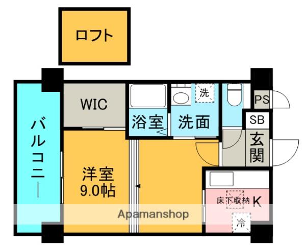 ルネス エル(1K/4階)の間取り写真