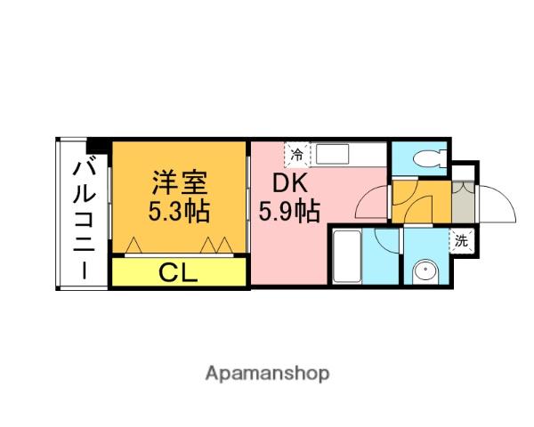 サクセス伊都(1DK/5階)の間取り写真