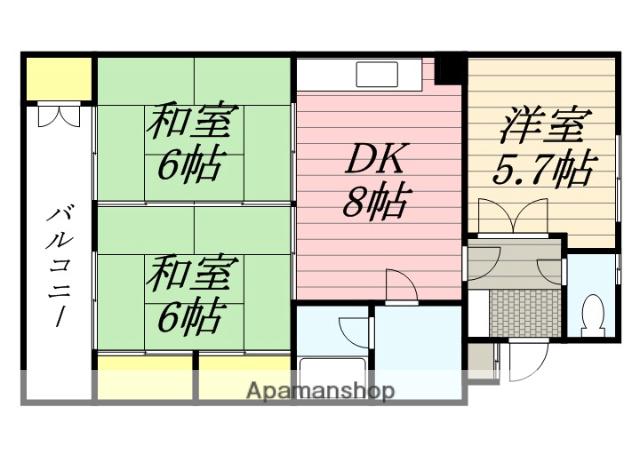 エメラルドマンション今宿(3DK/3階)の間取り写真
