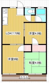 昭和ハイツ(3DK/2階)の間取り写真