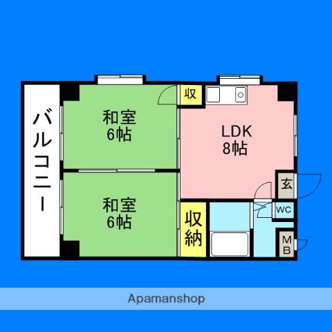 フォーレスト(2DK/2階)の間取り写真