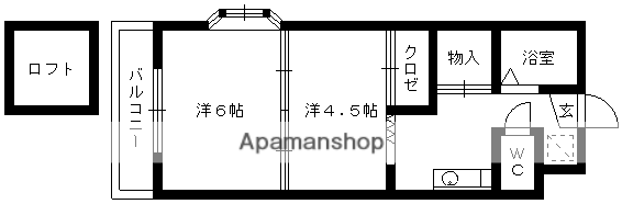 サンユーエレガンス(1K/1階)の間取り写真