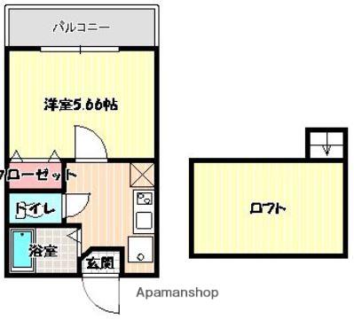 リリーフ周船寺Ⅱ(1K/1階)の間取り写真