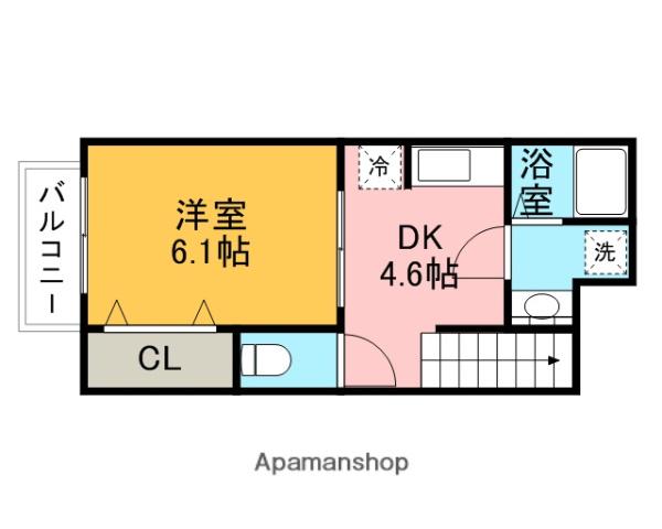 セピアコートⅡ(1DK/2階)の間取り写真