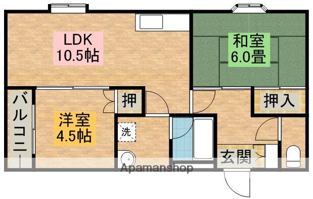 西原ビルⅠ(2LDK/2階)の間取り写真