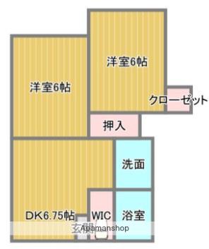 メゾン周船寺(2DK/1階)の間取り写真