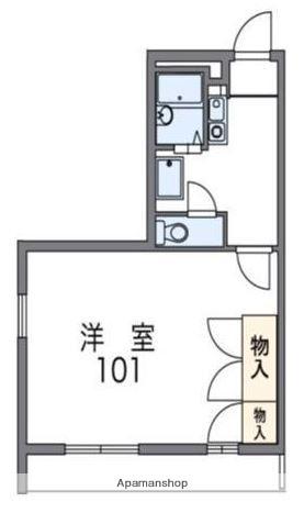 NEST糸島 A(1K/2階)の間取り写真