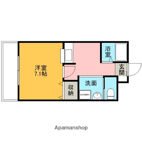 ラ・クール周船寺(1K/4階)の間取り写真