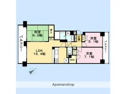 リベーラガーデン セントラルイースト(3LDK/7階)の間取り写真