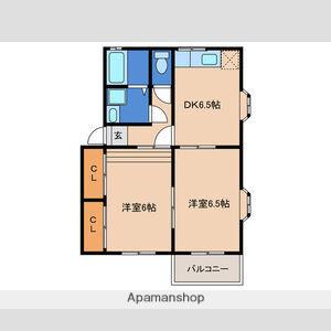 ファミール矢野(2DK/2階)の間取り写真