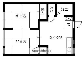 林コーポ(2DK/2階)の間取り写真