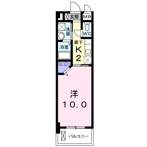 ルイシャトレ鏡(1K/2階)の間取り写真