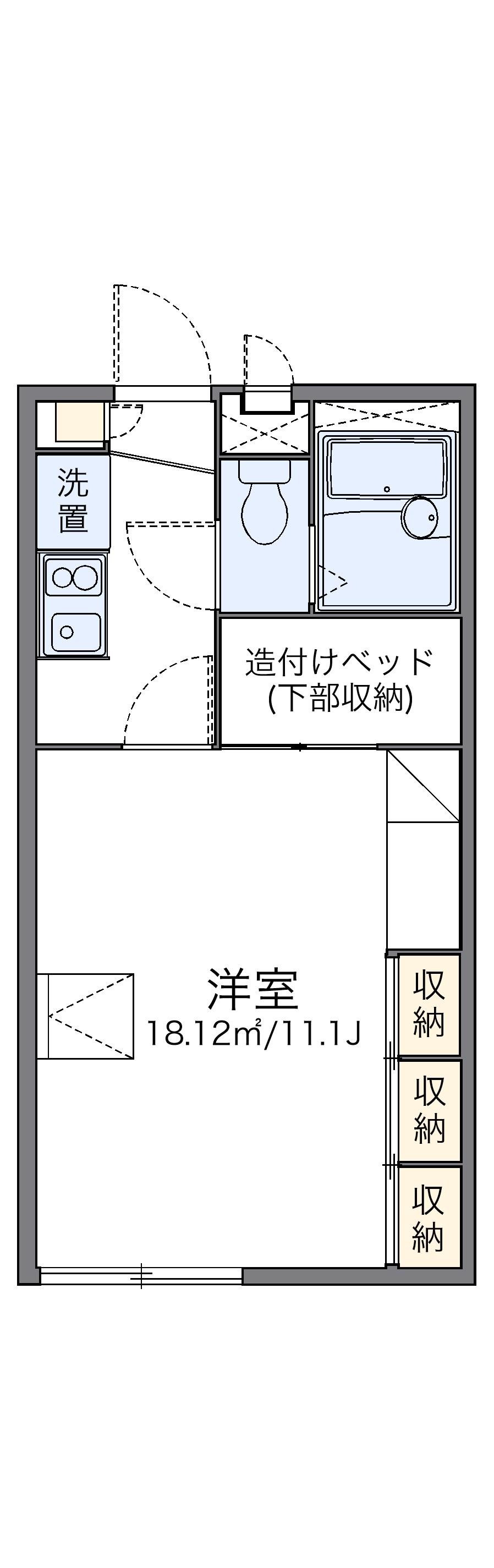 レオパレスキョウワ(1K/1階)の間取り写真