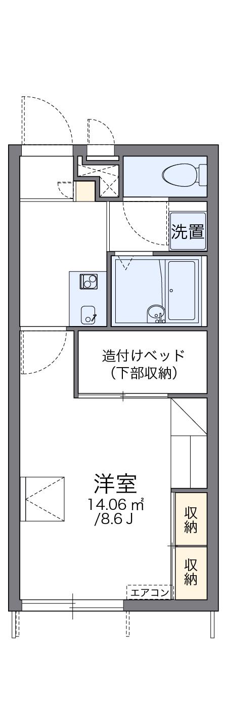 レオパレス富士 Ⅱ(1K/1階)の間取り写真