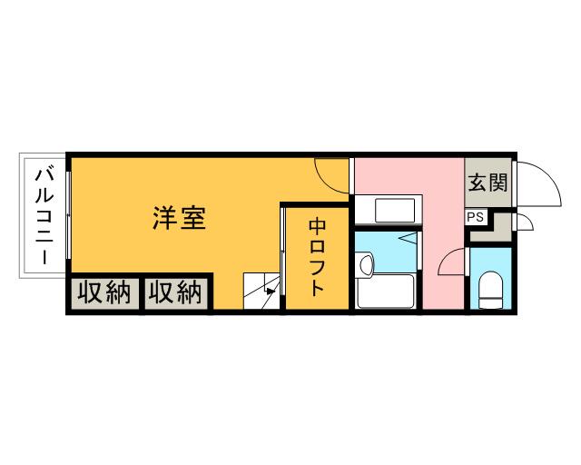 レオパレス伊都(1K/1階)の間取り写真