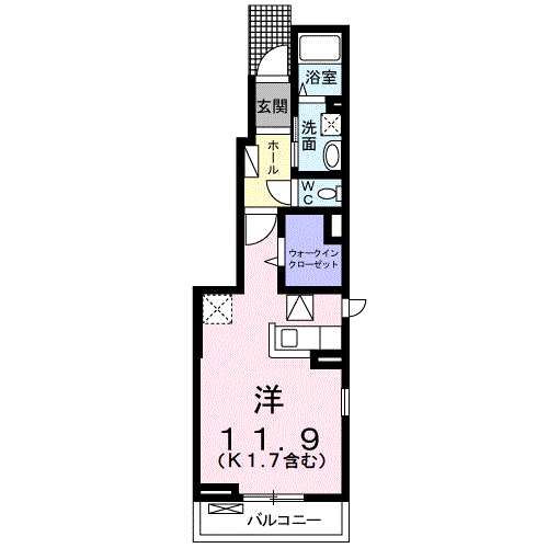 マーベラスⅢ(ワンルーム/1階)の間取り写真