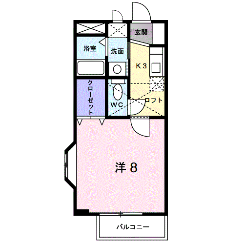 メゾンエクセルTS(1K/2階)の間取り写真