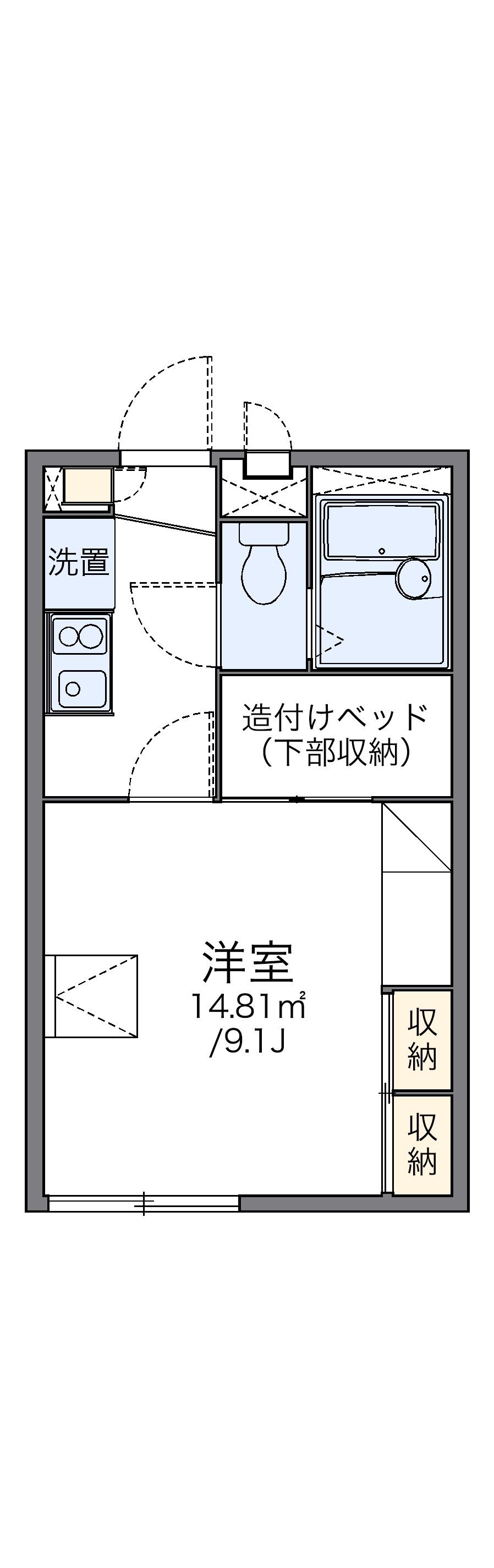 レオパレスYOU1(1K/2階)の間取り写真