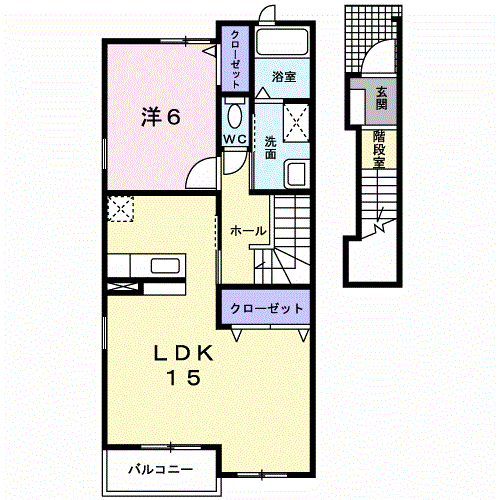 ハウスフィデール(1LDK/2階)の間取り写真