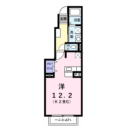 メゾン・ド・オーブB(ワンルーム/1階)の間取り写真