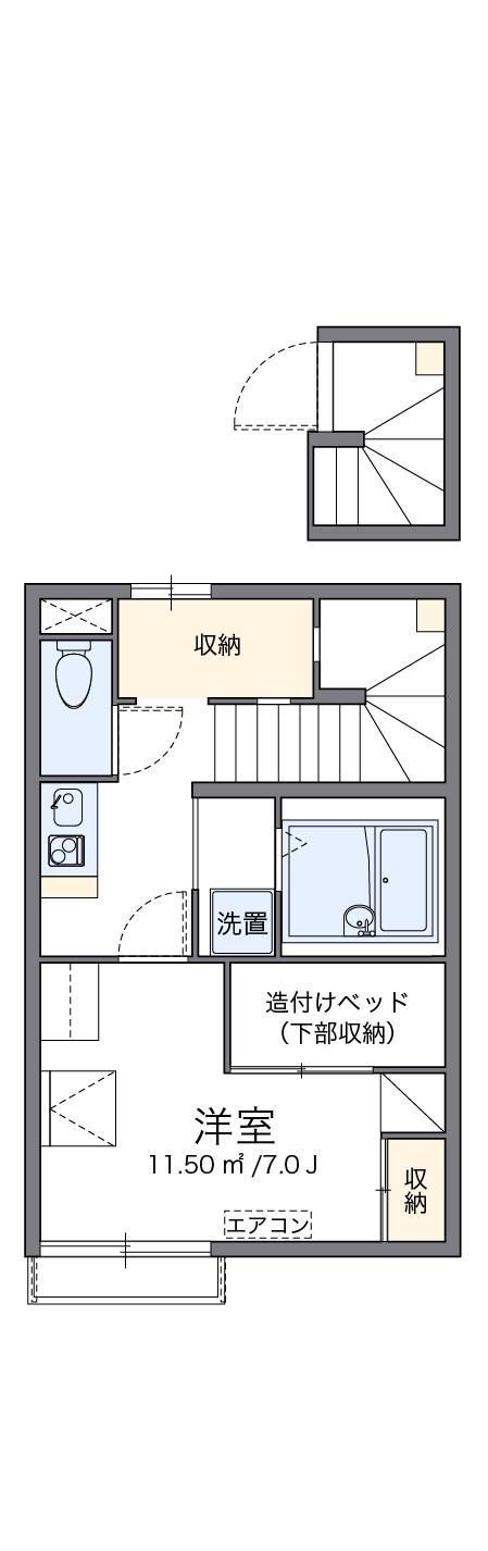 レオパレス神在(1K/2階)の間取り写真