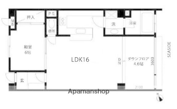 MARINAX宮の浦(1SLDK/3階)の間取り写真