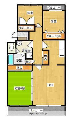 Wプロスパー潤(3LDK/2階)の間取り写真