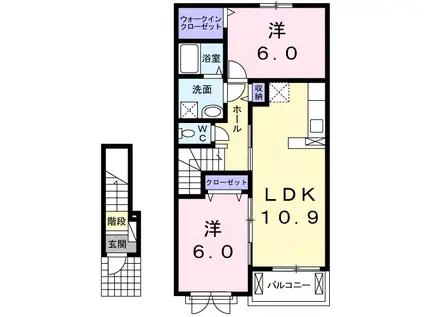 エターナル ハーモニー A(2LDK/2階)の間取り写真