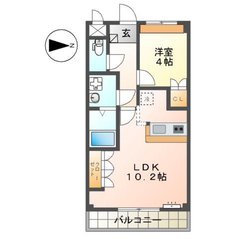 ドルチェ(1LDK/2階)の間取り写真